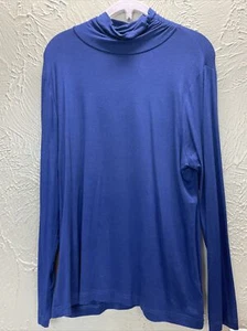 Suéter Pullover Joseph A Para Mujer Azul Simulado Cuello Alto Mangas Largas Talla Grande - Imagen 1 de 6