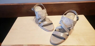 New Johnston & Murphy Kayla Multi Bleached Cork/Taupe Waxy Leather Heel Shoe 8 - Image 1 of 4