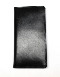 RFID Safe Credit Card Leather Check Book Cover - BLack Leather - Picture 1 of 3