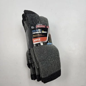 3-Pack Dickies Steel Toe Crew Socks Performance Thermal Acrylic Shoe Size 6-12 - Picture 1 of 4