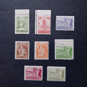 FIUME 1919/ ALLEGORIE E VEDUTE - POSTA FIUME, SERIE DI 8 VALORI INTEGRI MNH** - Imagen 1 de 2
