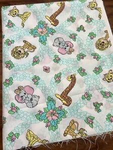 Vintage 1992 Precious Moments Cotton Fabric Baby Animals Spectrix 27 x 44 - Picture 1 of 9