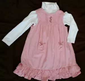 Toddler Kids Girls Clothes Size 5T NWT Pink Corduroy Jumper Dress w/ Turtleneck - Picture 1 of 9