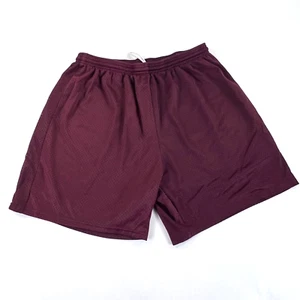 Maroon Mesh 7 Inch Inseam Shorts Team Gym Basketball Moisture Wicking 36 Large - Picture 1 of 8