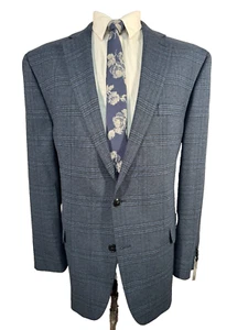 MICHAEL KORS Hombres Azul GLEN CUADROS AJUSTE REGULAR Abrigo Deportivo Blazer Chaqueta 48L - Imagen 1 de 10