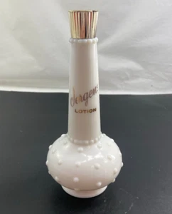 Vintage Jergens weiß Hobnail Milch Glas Lotion Flasche leer keine Pumpe Deckelteil - Bild 1 von 12