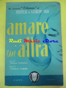 PAZZAGLIA FABOR Amare un'altra RARO SPARTITO SINGOLO 1958 TITAUS no cd lp dvd mc - Picture 1 of 1
