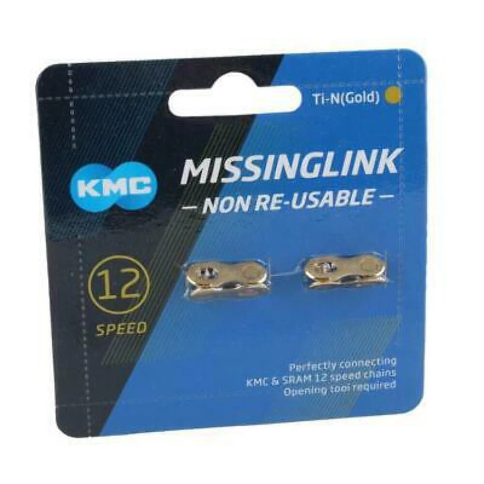 MissingLink 12 Speed Chain Master Link Fits KMC Shimano SRAM Chains 2Card Gold - Image 1 of 1