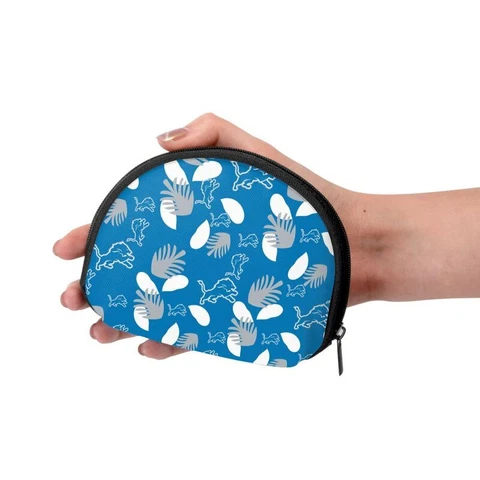 Detroit Lions Fans Shell Storage Bag Mini Storage Bag Print Lady Wallet Cover