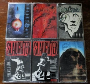 Heavy Metal Rock Cassette Tape Lot of 6 Kiss Slaughter Winger Bullet Boys - Picture 1 of 4