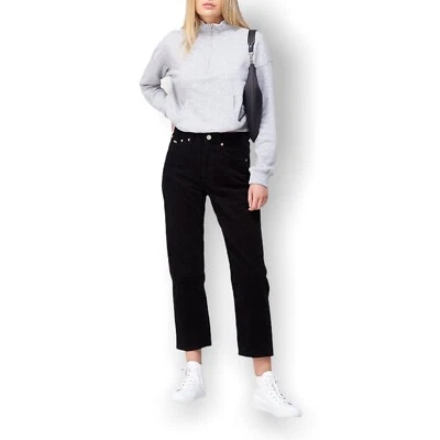 Tommy Hilfiger High Rise Straight Leg Corduroy Jeans Black 24R L30 - Image 1 of 4