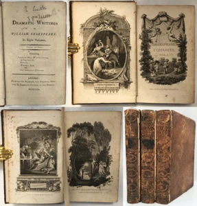 1791 WORKS OF SHAKESPEARE Vol. 1-3 Dramatic Writings Comedies Plays 32 Plates - Picture 1 of 23