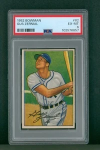 1952 Bowman Baseball Card - #82 Gus Zernial, PSA 6 EXMT - Picture 1 of 2