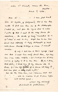 Poet Richard Le Gallienne. Autograph letter signed re photographs of Paris. COA - Picture 1 of 3