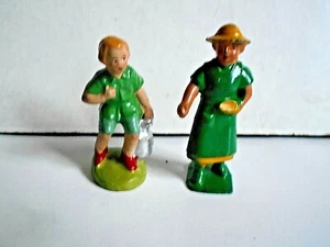 2-Vintage 0/027 scale Metal Women & Man Figures for Village Layout - Picture 1 of 3