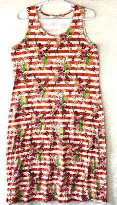 Maxi Vestido Liz Claiborne Mujer Plus 1X Floral Rayas Elastizado Tejido Vacaciones Foto 1 de 4