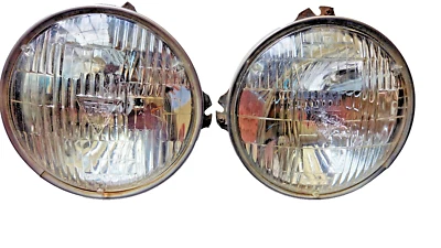 1968-1969 Pontiac Lemans GTO Catalina Bonneville T3 Headlights & Mounting Rings - Image 1 of 4