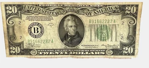 1934 Misaligned Repeater Small Faced Twenty Dollar 9166-2282 - Picture 1 of 5