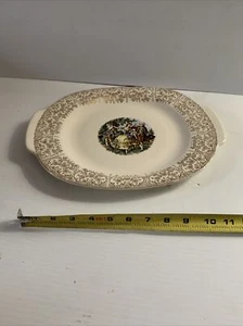 Taylor Smith China Numbered 22KT Gold Layered "Colonial Couple"  serving  Plate - Picture 1 of 5