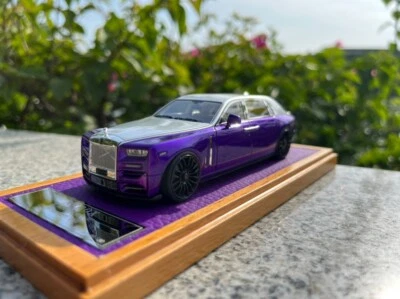 Silver  Purple XEROX 1/43 Mansory Rolls Royce Phantom 8 Resin Car Model - Image 1 of 4