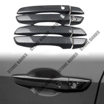 For 2016-2021 Honda Civic 10th Sedan Carbon Fiber Smart Door Handle Cover Trim - Image 1 of 4