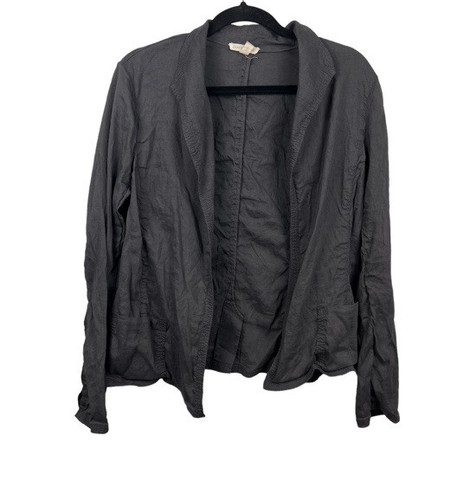 VETEMENTS Blazer donna Eileen Fisher aperto davanti piccolo misto lino giacca tasche