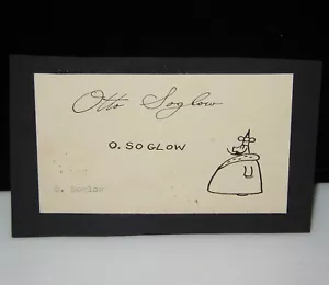 OTTO SOGLOW THE LITTLE KING SIGNED CARD WITH DRAWING COMICS ORIGINAL ART 1930`s - Picture 1 of 7