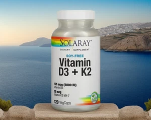 Solaray, Vitamin D3 + K2 Soy Free VegCaps - Picture 1 of 2
