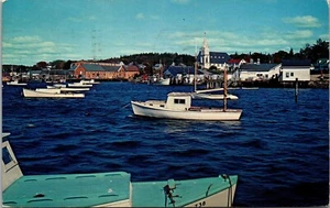 Vtg Boothbay Harbor Maine ME Looking North from East Side 1960s Chrome Postcard - Picture 1 of 2