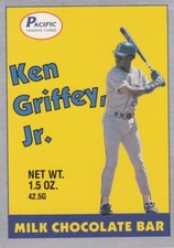 Ken Griffey Jr Seattle Mariners Pacfic Milk Chocolate Bar 1989 RC Baseball Card