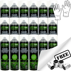 Autotek GLOSS CLEAR LACQUER Spray Paint Professional Bodyshop Can + Gloves + CP - Picture 1 of 26