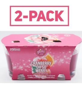 Glade Candle Cranberry Oh So Merry - LIMITED EDITION - (2 PACK) NEW