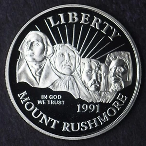 1991-S Proof Mount Rushmore Modern Commemorative Half Dollar 50C - Picture 1 of 2