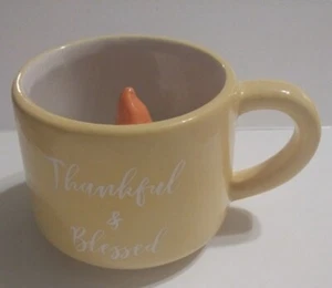 Gnome Harvest Yellow Mug Thankful & Blessed Tea Coffee NEW - Picture 1 of 9