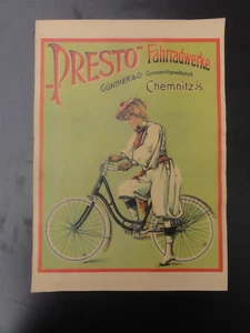 Vecchio manifesto pubblicitario Presto Bikewerke Chemnitz in Sassonia - Foto 1 di 6