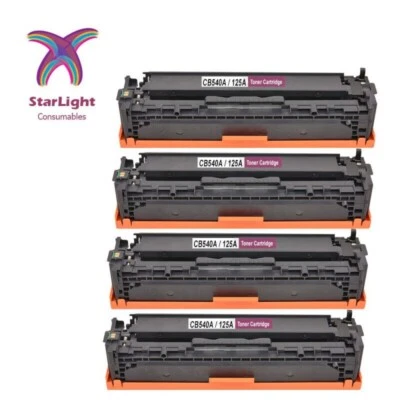 4 x Black Toner Cartridge CB540A Fits For HP Color LaserJet CP1515N CP1516N - Image 1 of 4