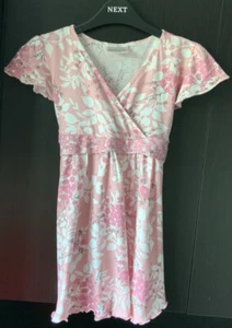 GORGEOUS GIRLS VINTAGE FLORAL PINK FLOATY SUMMER HOLIDAY TOP AGE 9 FROM NEXT - Picture 1 of 7