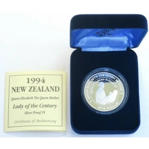 New Zealand - 1994- Silver $5 Proof Coin- Birth of Princess Elizabeth 1926 !!! - Picture 1 of 3