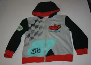 Used Boys 9 10 Disney Store Cars Piston Cup Lighting McQueen Hoodie Zip Up - Picture 1 of 4