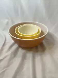 Vintage Pyrex Nestling farbige Schalen 402 404 407 orange gelb - Bild 1 von 17