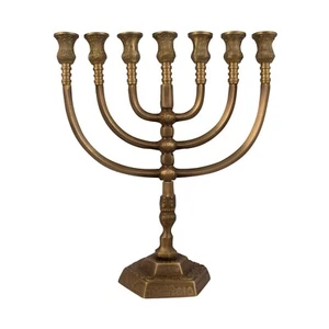 Große authentische bronzebeschichtete Menora 12 Zoll/30 cm - Bild 1 von 1