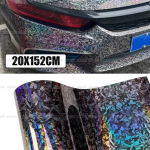 Car Glossy Crystal Forged Carbon Fiber Wrap Vinyl Film Sticker Decal Foil Black - Picture 1 of 5