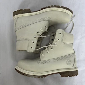 Timberland Boots 6 Inch Premium Off-White Cream Size 6 EU 37 Woman’s Leather - Picture 1 of 9