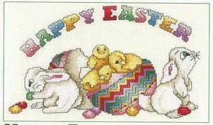**HAPPY EASTER TO CROSS STITCH-PATTERN ONLY**CROSS STITCH PATTERN** - Picture 1 of 1