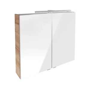B.Brillant Spiegelschrank 80cm Spiegel mit LED-Beleuchtung Eiche Optik - Bild 1 von 6