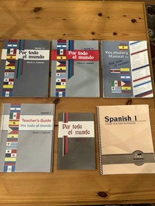 Abeka Spanish 1 Por Todo el Mundo 1A/1B, Vocabulary, Teacher’s Guide, Test Key - Picture 1 of 7