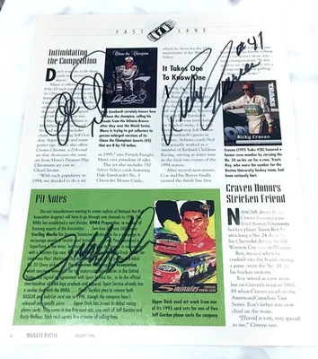DALE WONHARDT SR. - JEFF GORDON - RICKY CRAVEN FIRMADO BECKETT PÁGINA DE FOTOS DE CARRERAS Foto 1 de 3