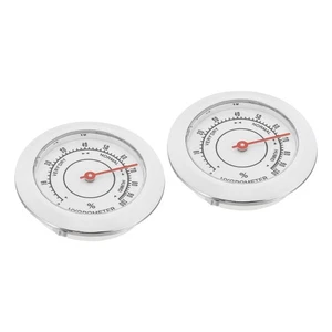Higrómetro redondo de 1,5 pulgadas para interiores y exteriores, paquete de 2 mini monitor de humedad medidor N... - Imagen 1 de 5