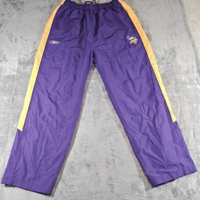 Pantalones de calentamiento para hombre Reebok NFL Team Apparel Minnesota Vikings 2XL bordados Foto 1 de 4