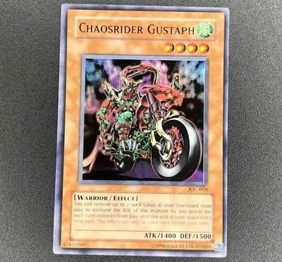 Yu-Gi-Oh! Misprint Chaosrider Gustaph - Faded Ink Text Box - IOC-018 - NM - Image 1 of 4